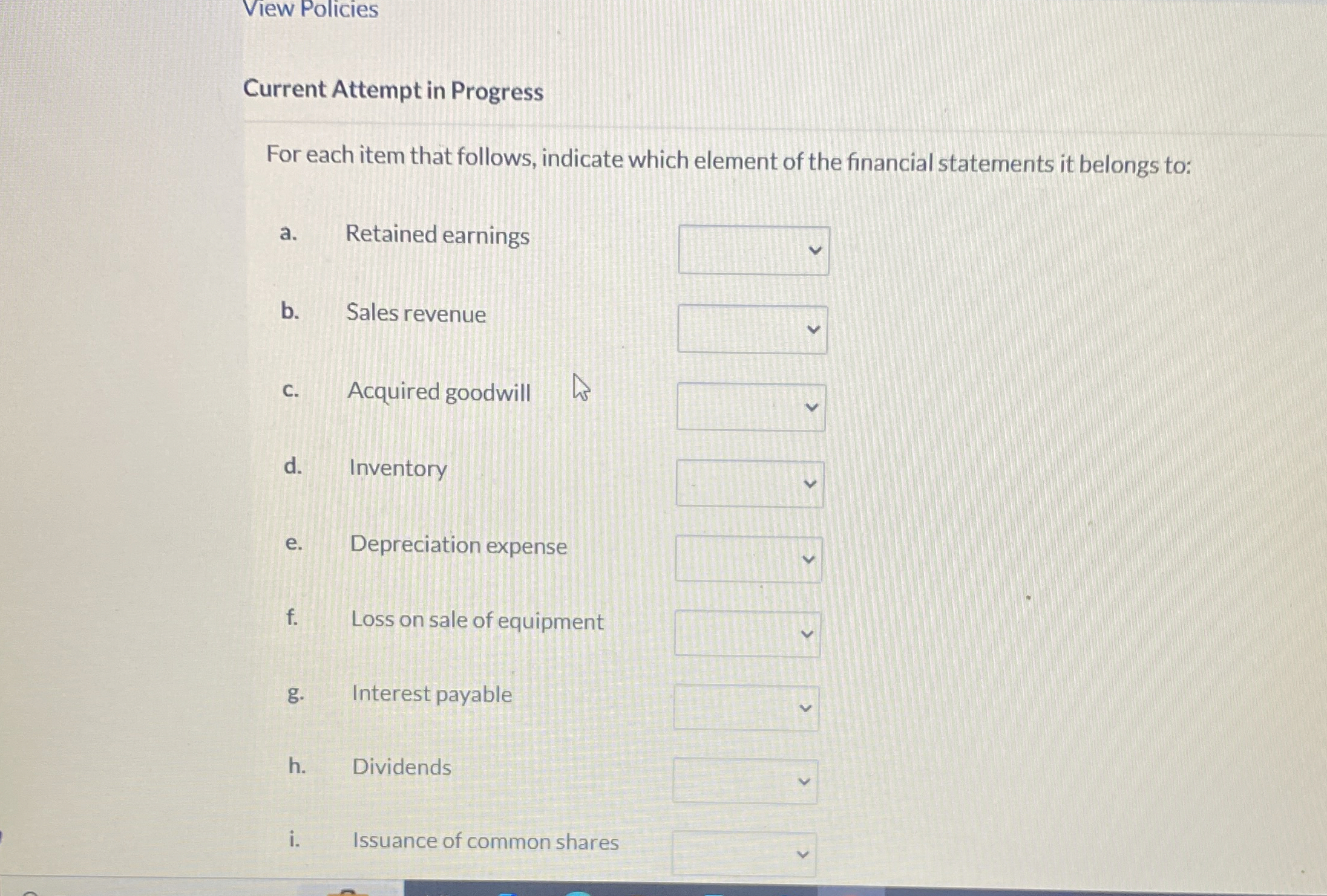 View Policies Current Attempt in Progress For