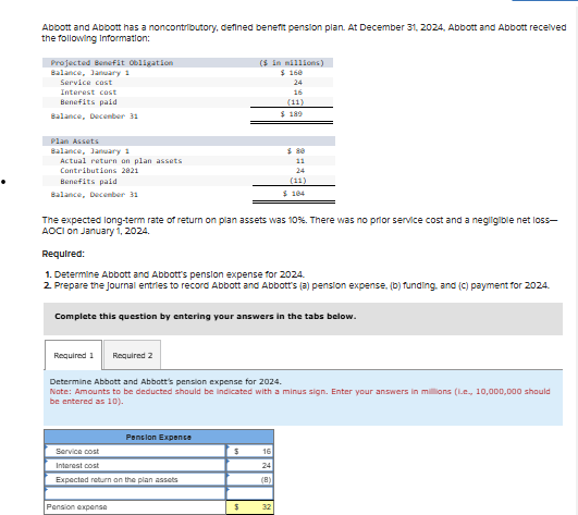 Abbott and Abbott has a noncontributory, defined