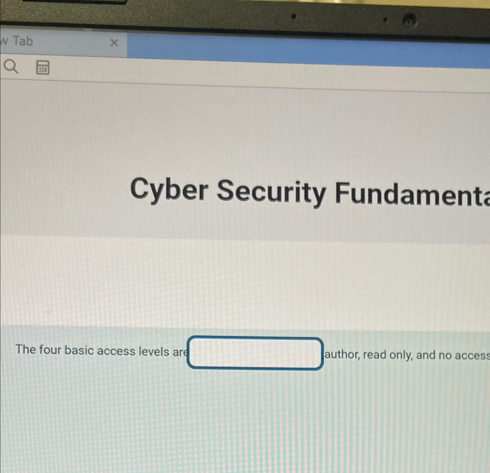 Cyber Security Fundamenta The four basic access