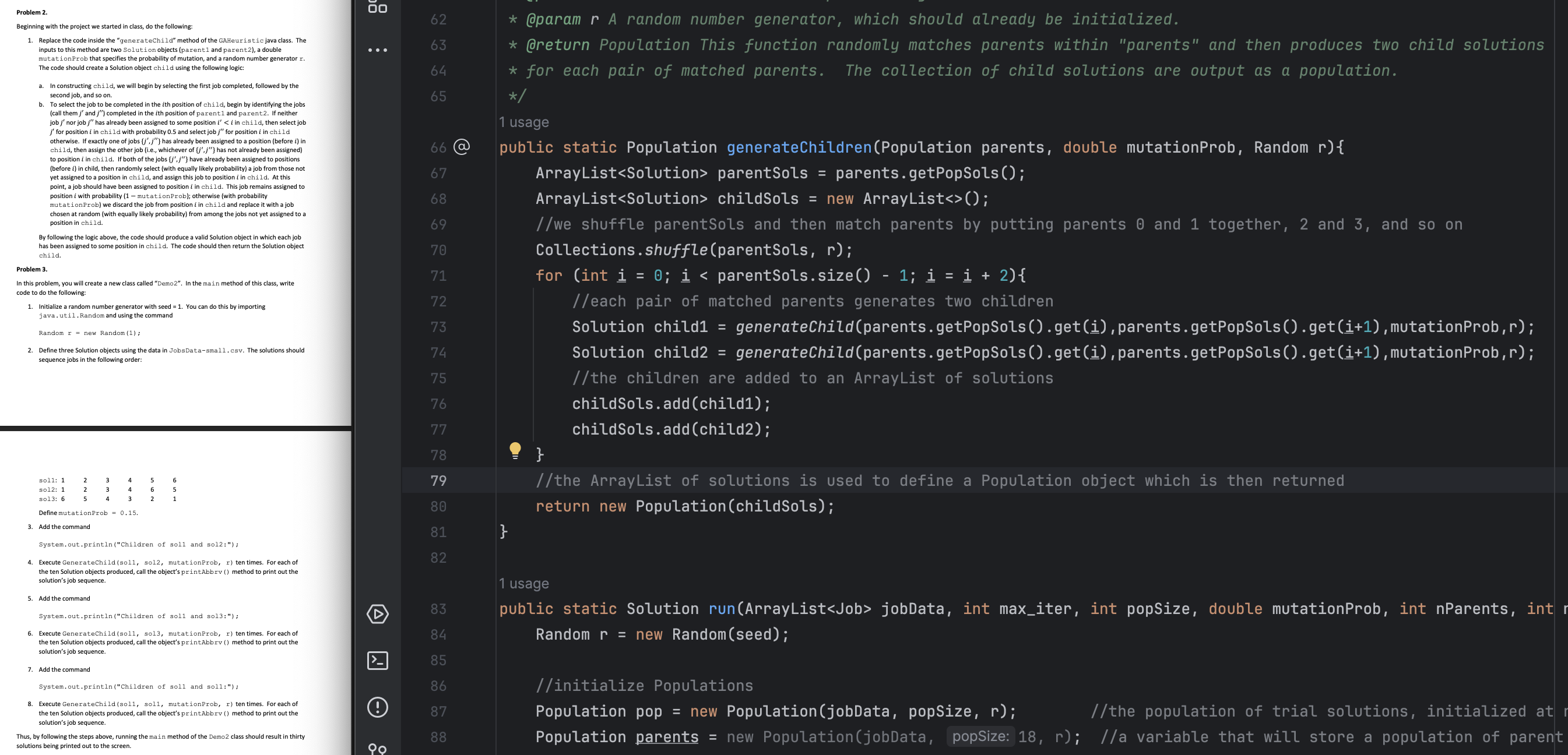 beginning with the project we started in class,
