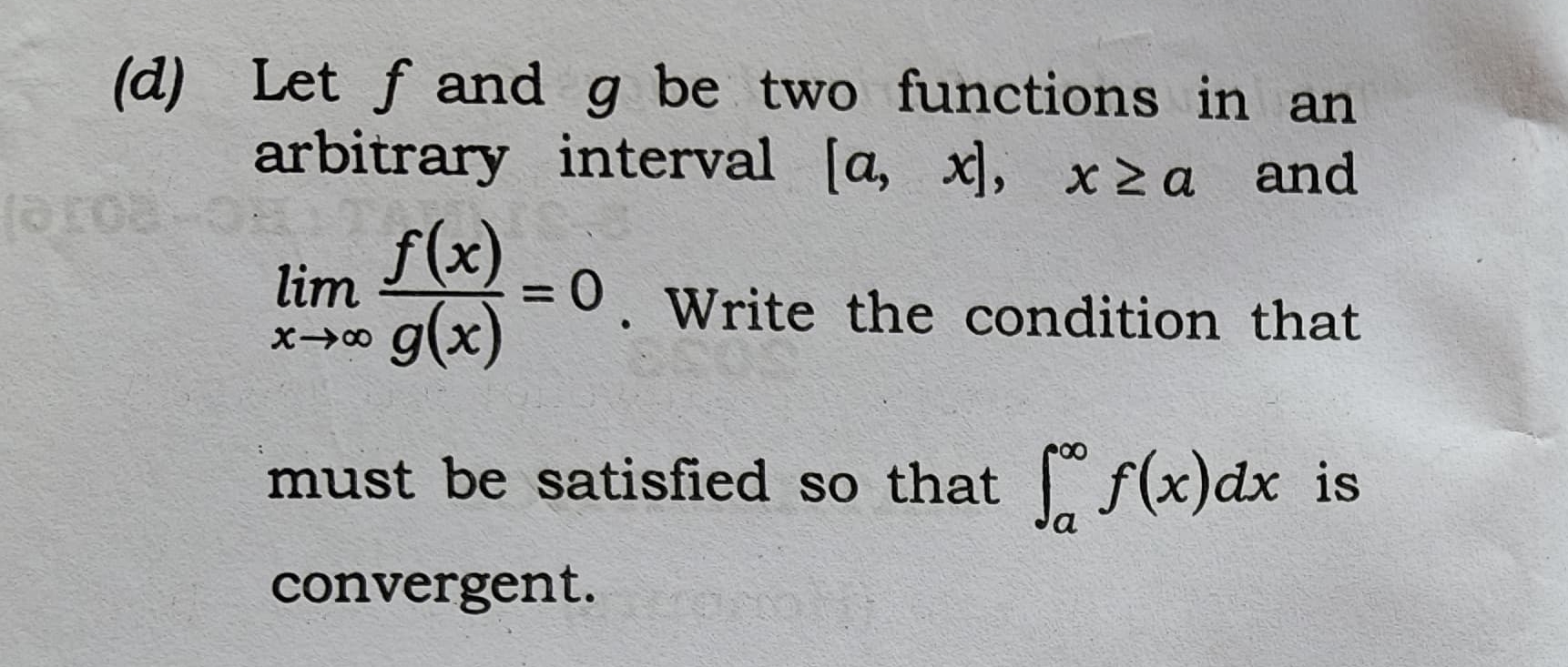 ( d ) Let f and g be two functions in an