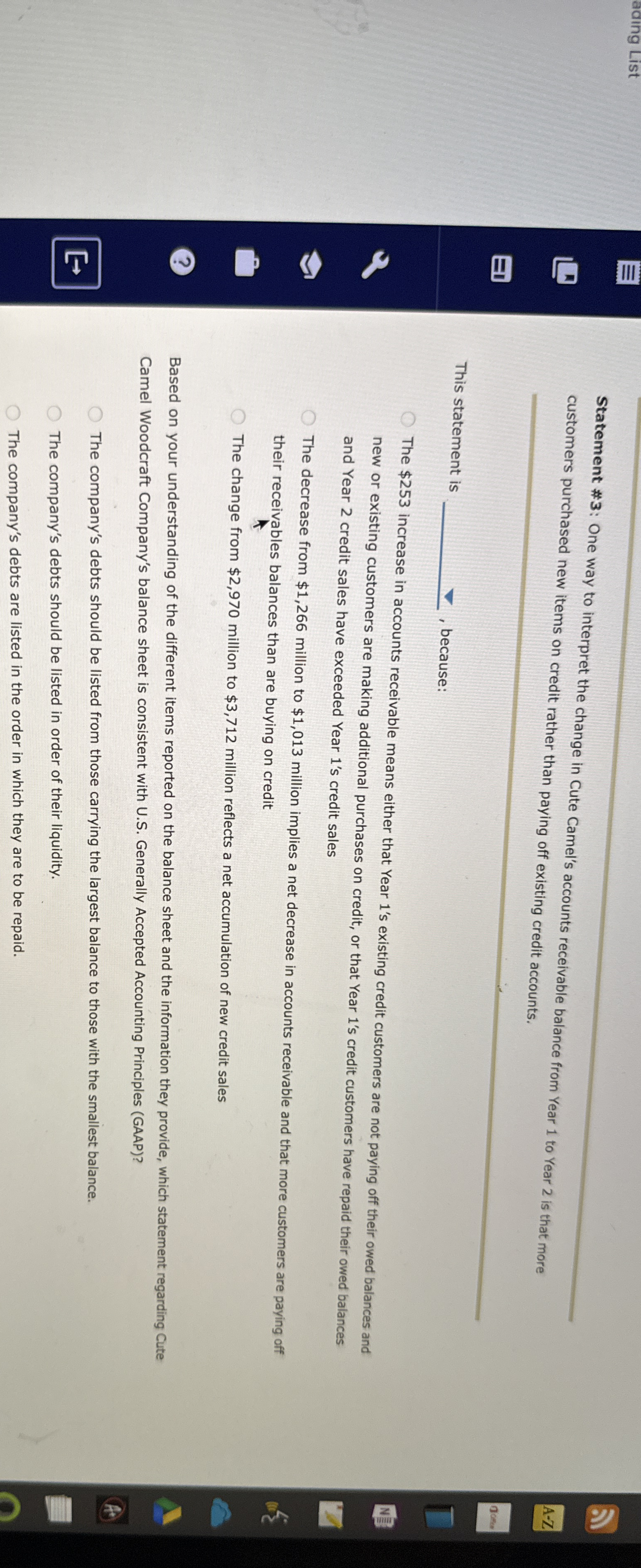 ading List Statement # 3 : One way to interpret