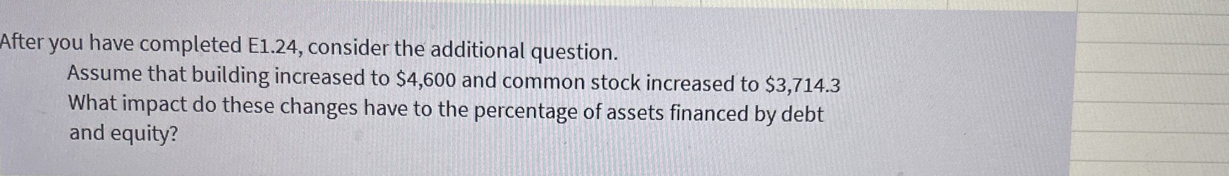 After you have completed E 1 . 2 4 , consider the