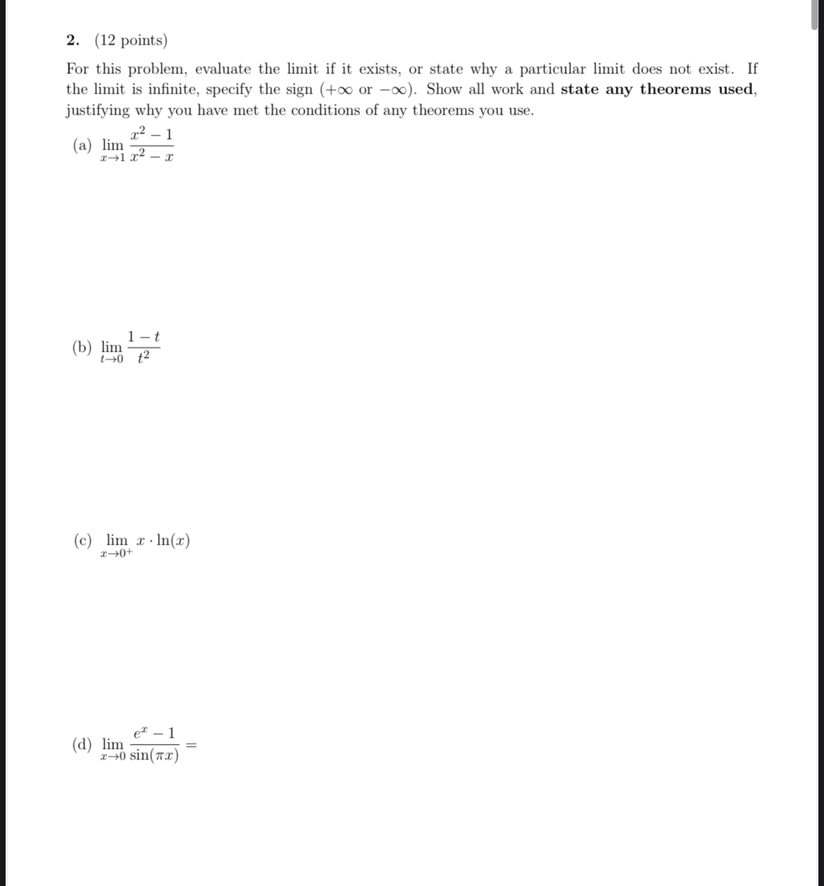 ( 1 2 points ) For this problem, evaluate the