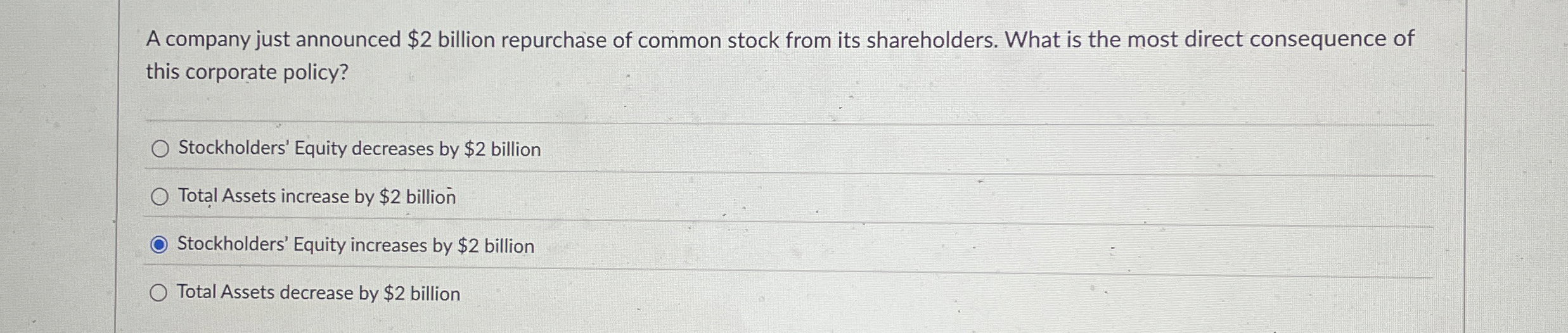 A company just announced $ 2 billion repurchase