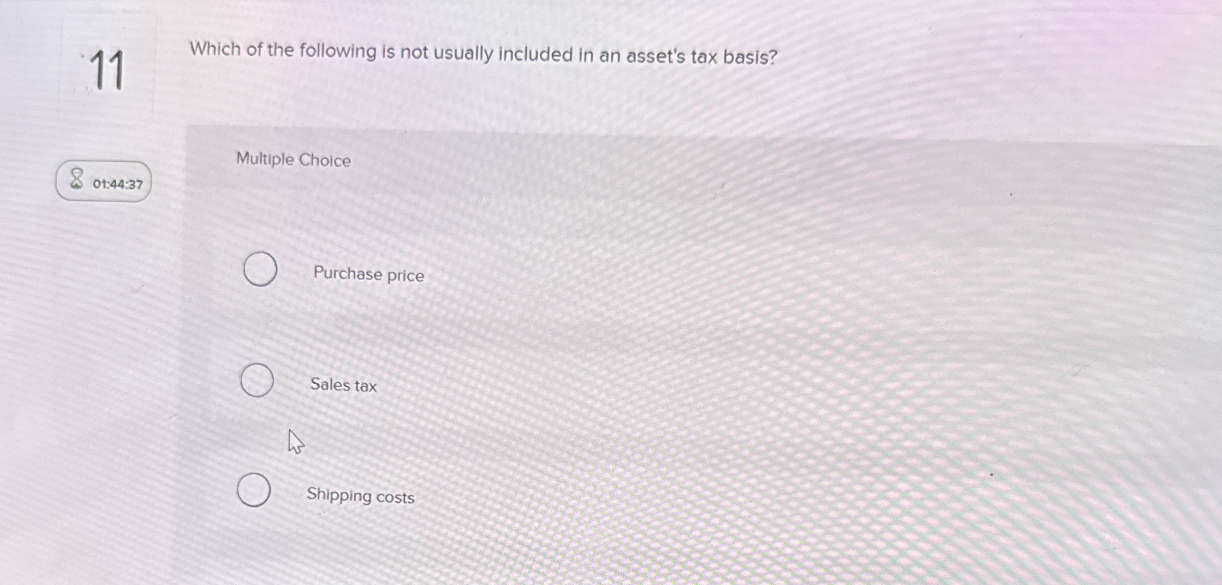 1 1 Which of the following is not usually