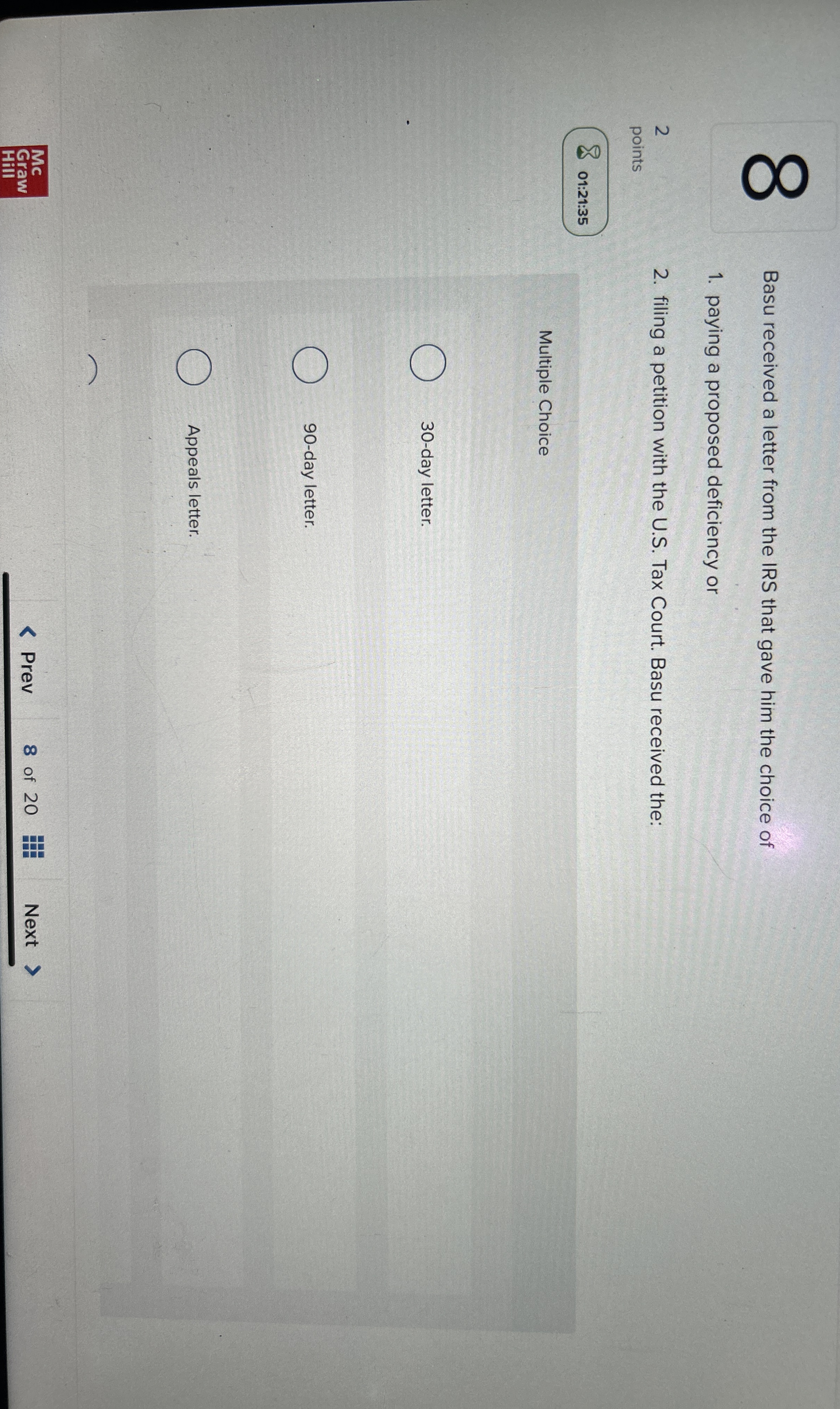 Basu received a letter from the IRS that gave him