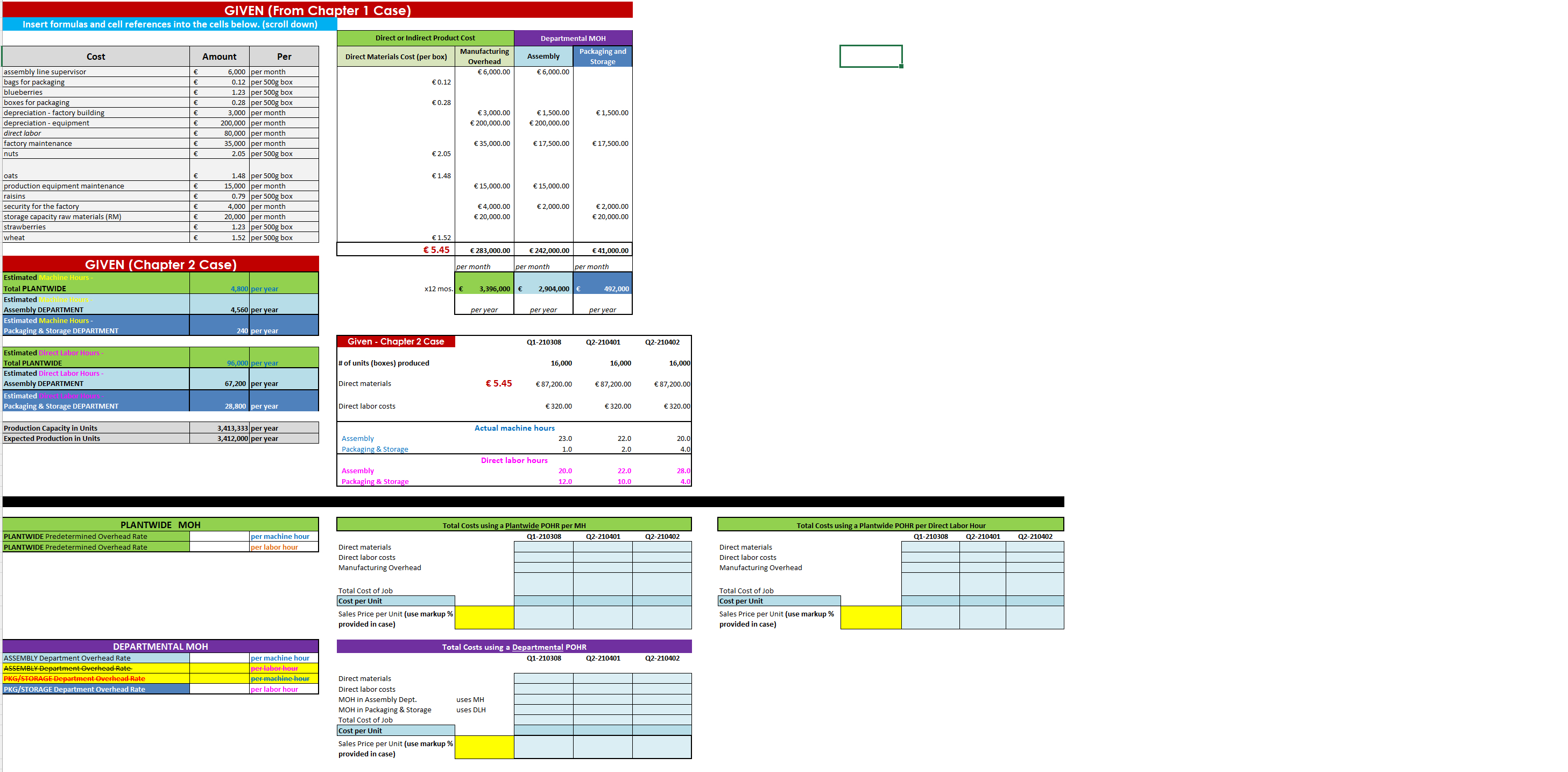 Please help complete the spreadsheet. Please