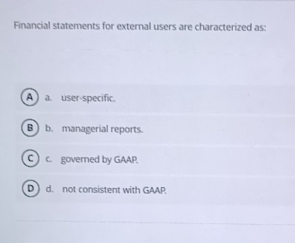 Financial statements for external users are