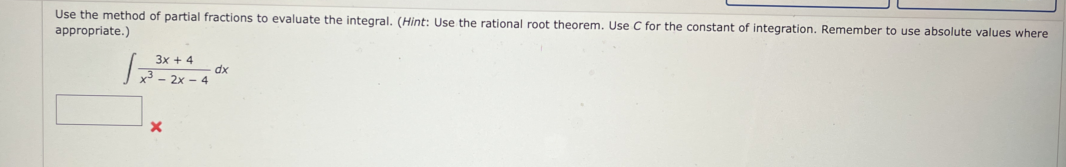 Use the method of partial fractions to evaluate