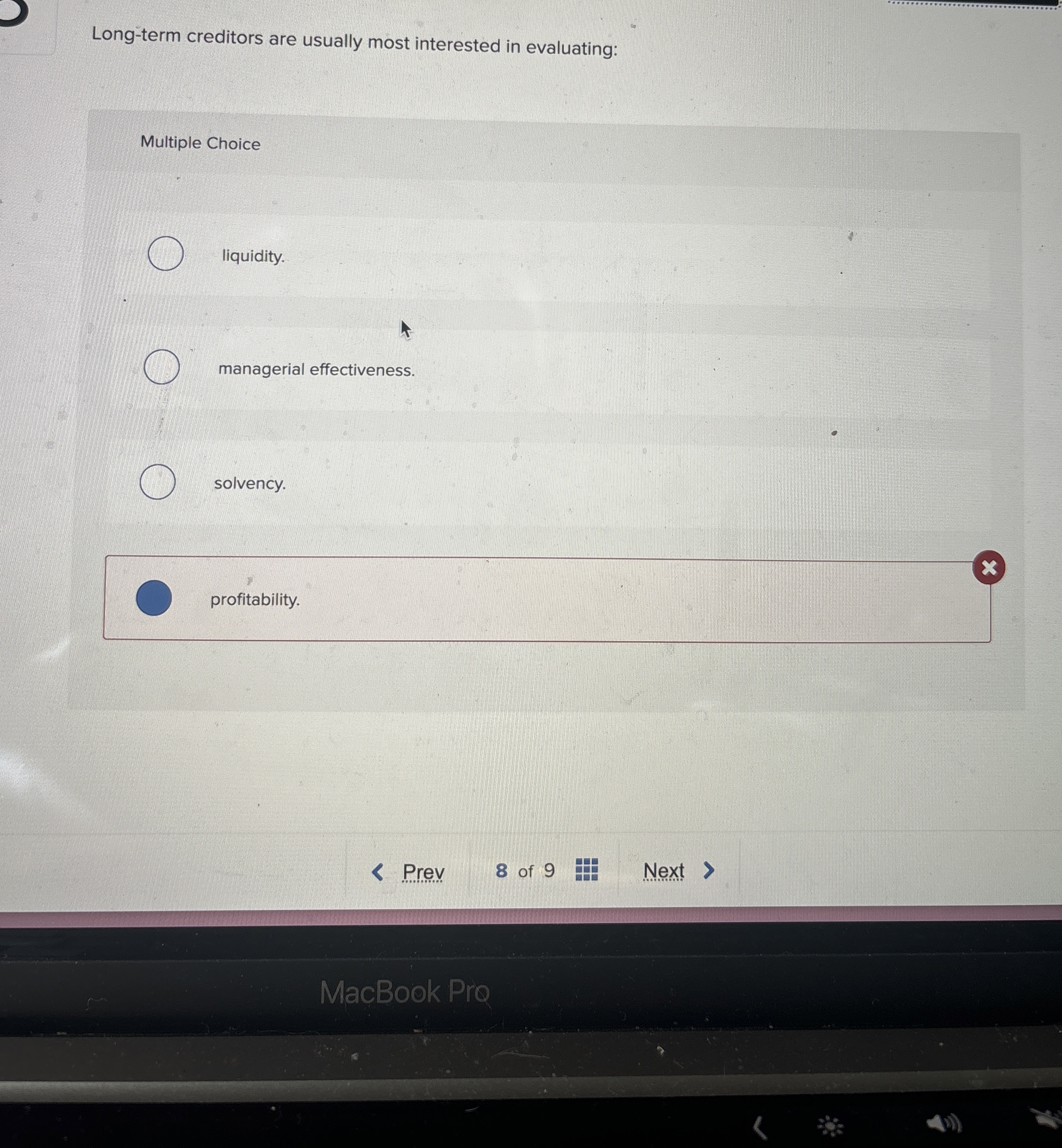 Long - term creditors are usually most interested