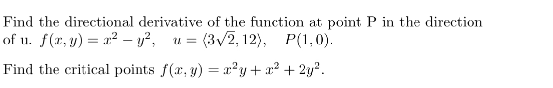 Find the directional derivative of the function