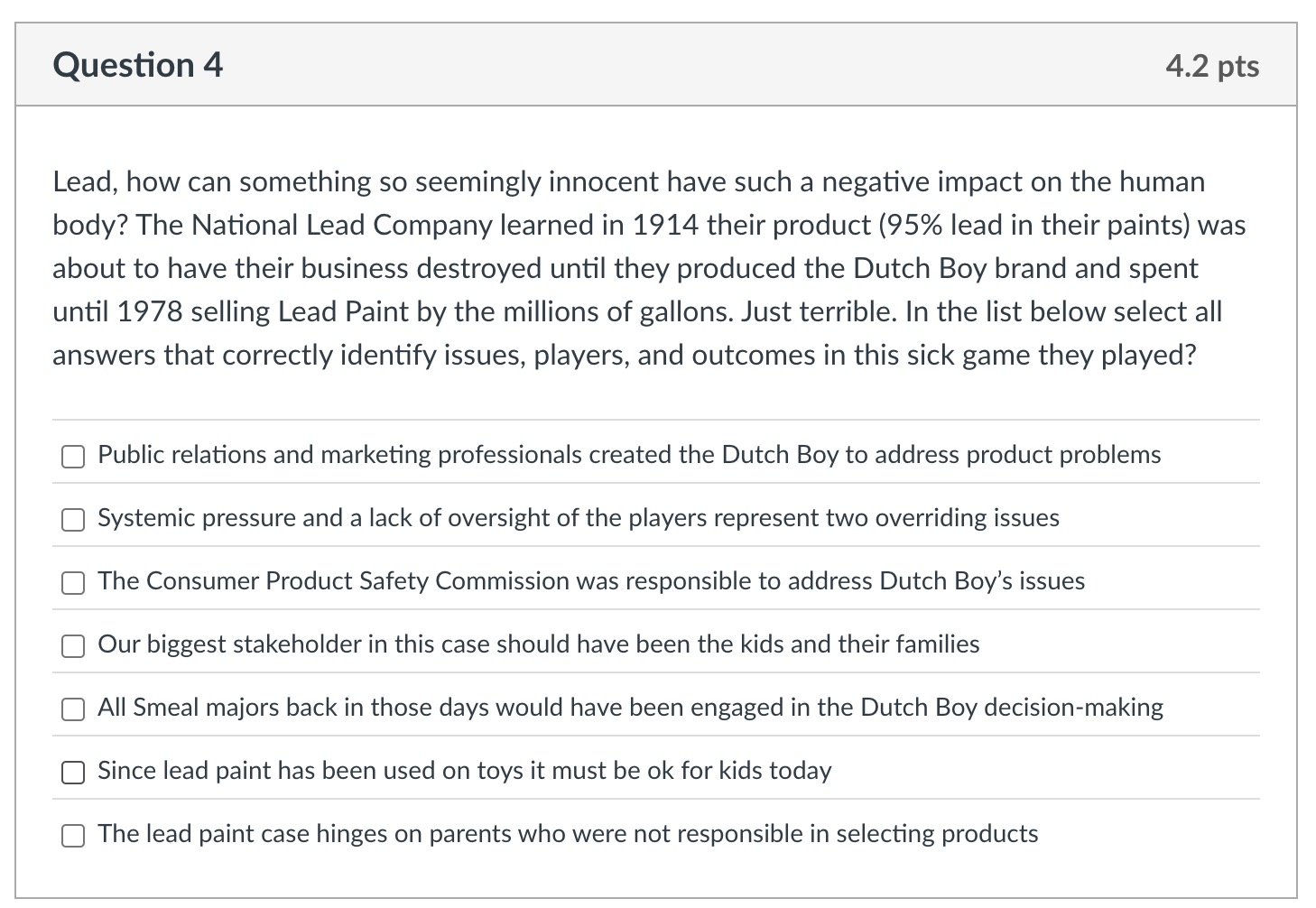 Question 4 Lead, how can something so seemingly