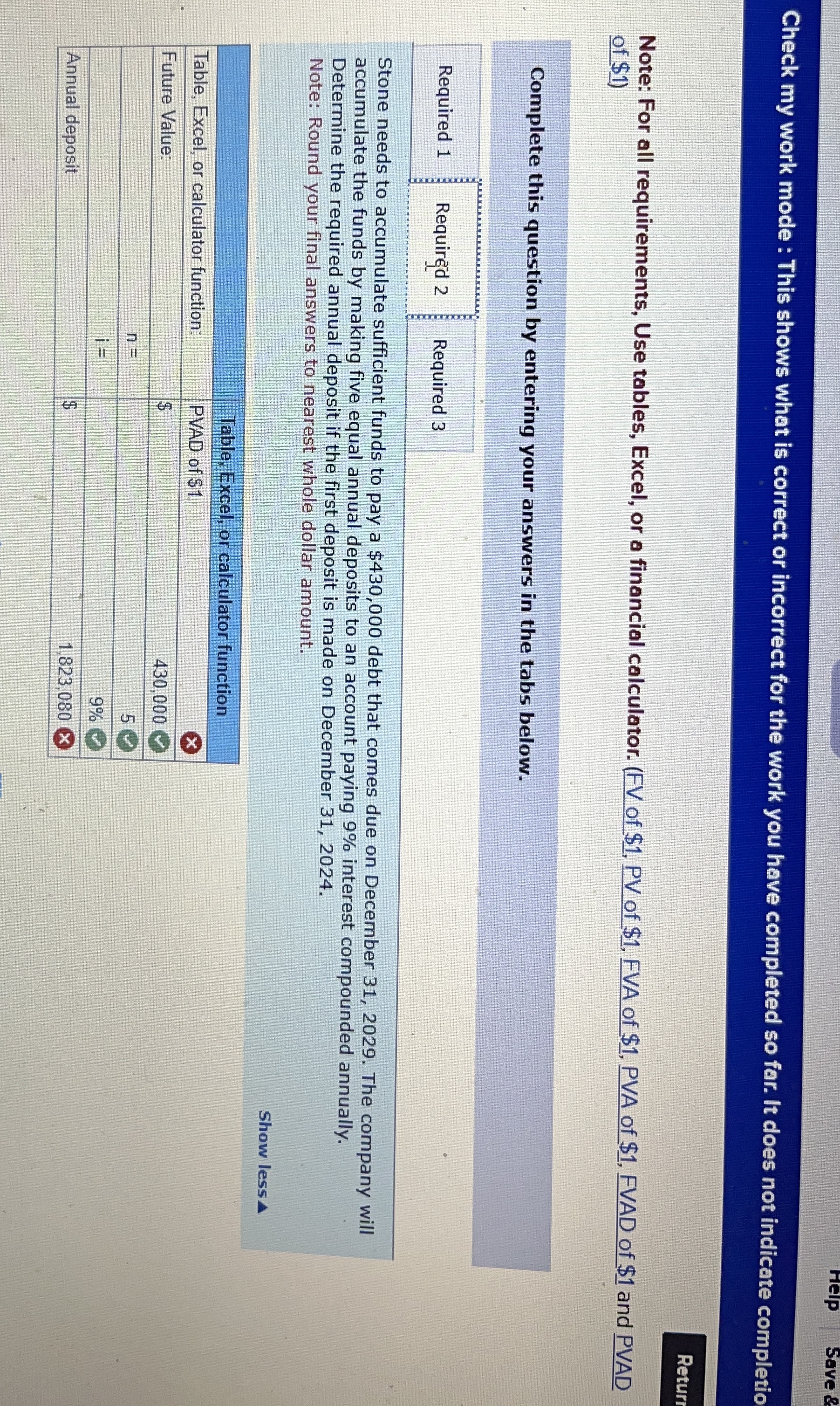 Check my work mode : This shows what is correct