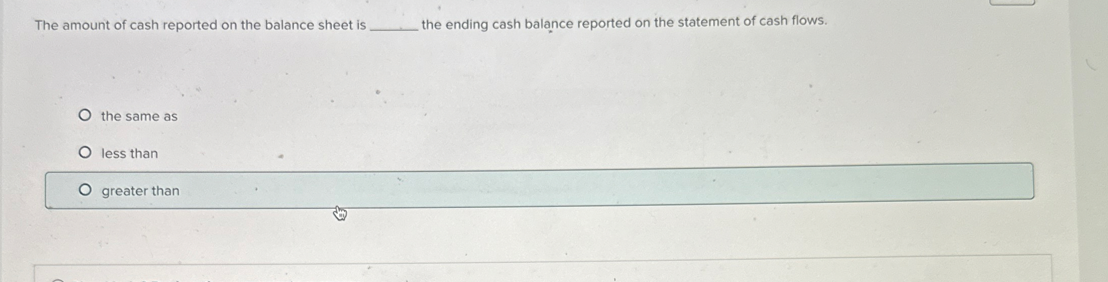 The amount of cash reported on the balance sheet