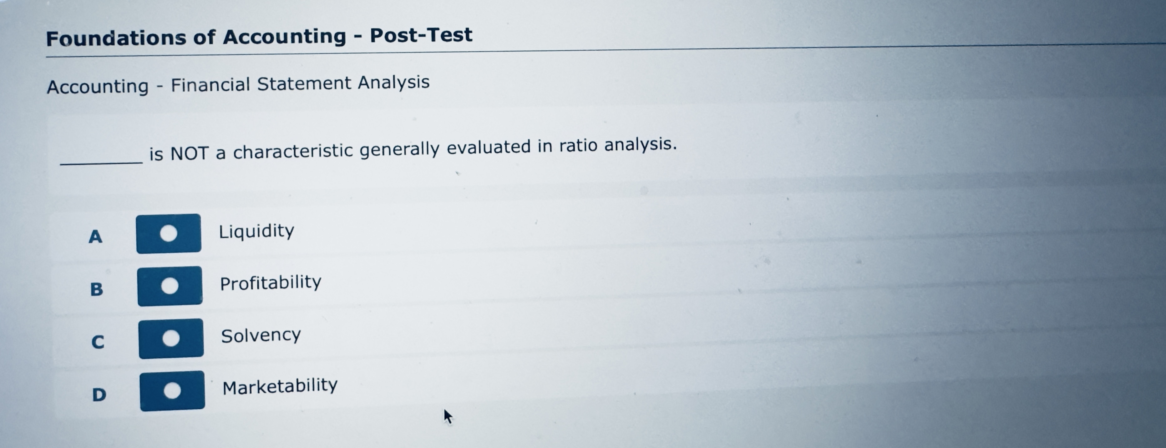 Foundations of Accounting - Post - Test