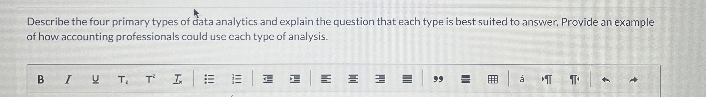 Describe the four primary types of data analytics