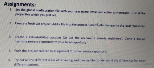 Assignments: Set the global configuration file
