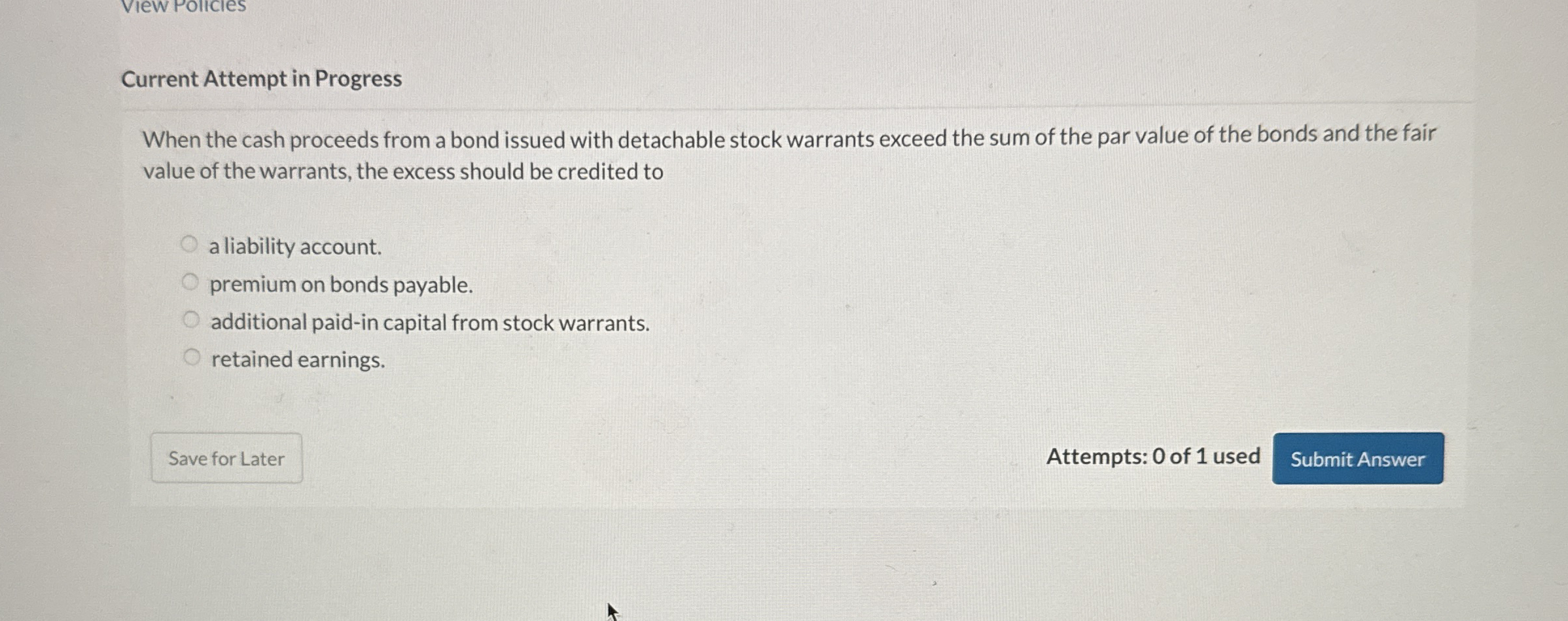 Current Attempt in Progress When the cash