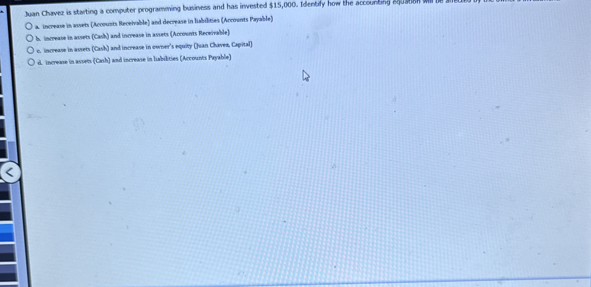 Juan Chavez is starting a computer programming