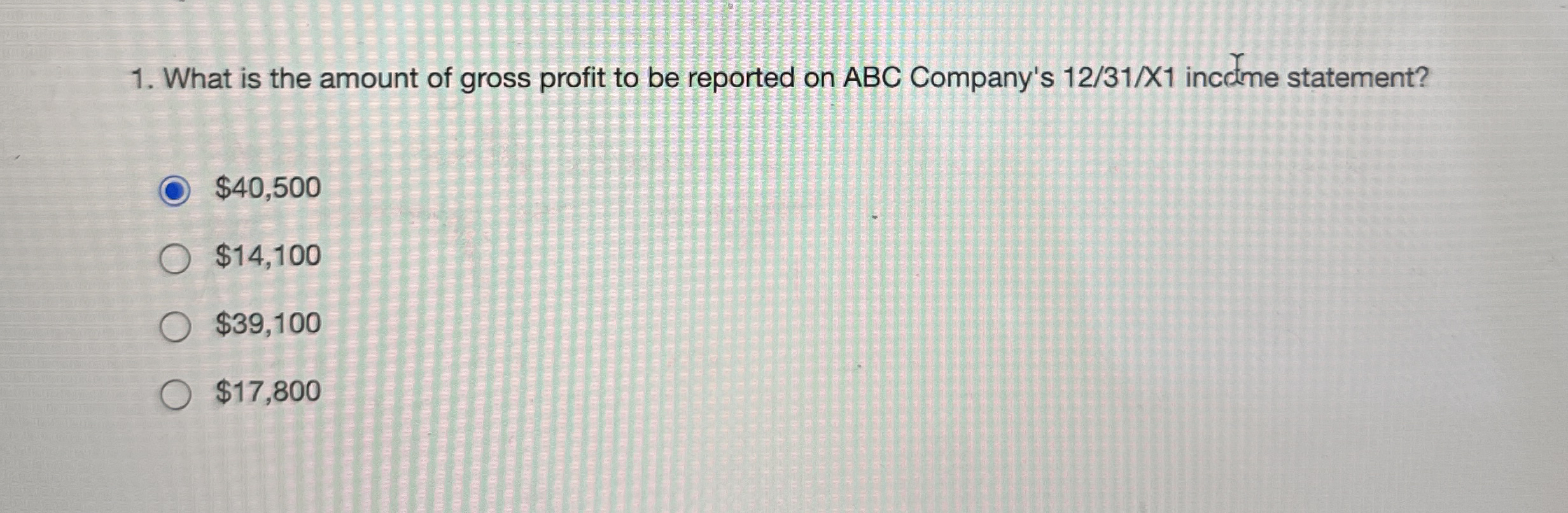 What is the amount of gross profit to be reported
