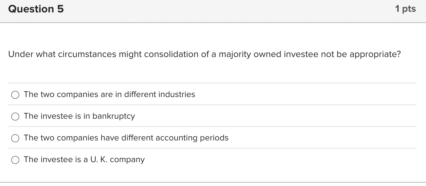 Question 5 Under what circumstances might