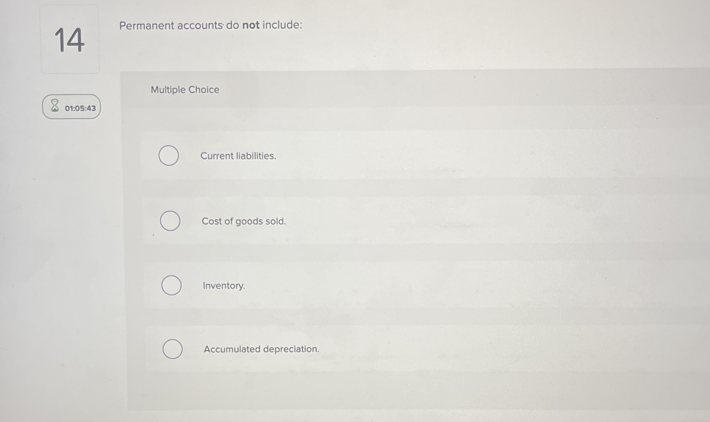 1 4 Permanent accounts do not include: Multiple