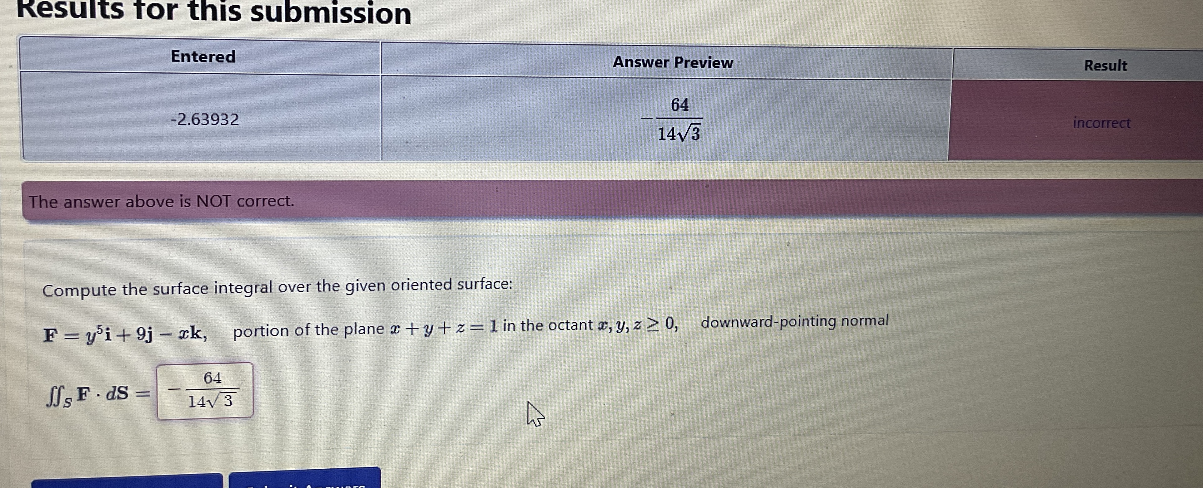Results tor this submission \ table [ [ Entered ,