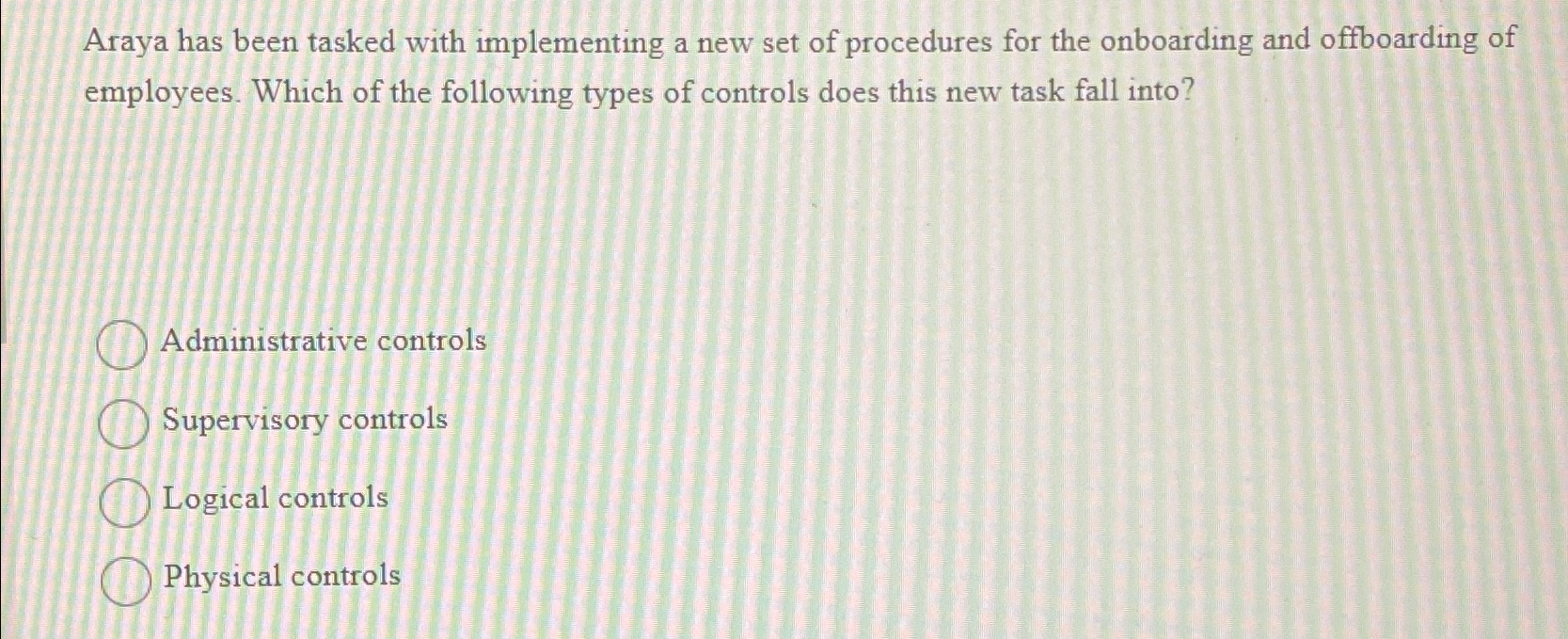 Araya has been tasked with implementing a new set