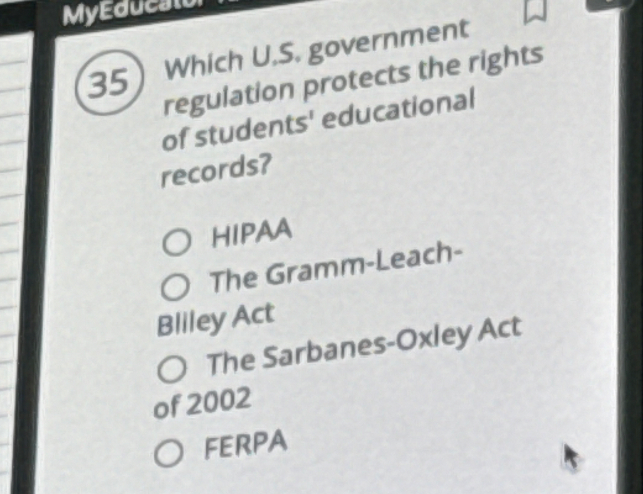 ( 3 5 ) Which U . S . government regulation