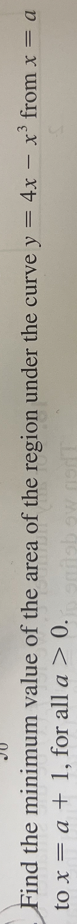 Find the minimum value of the area of the region