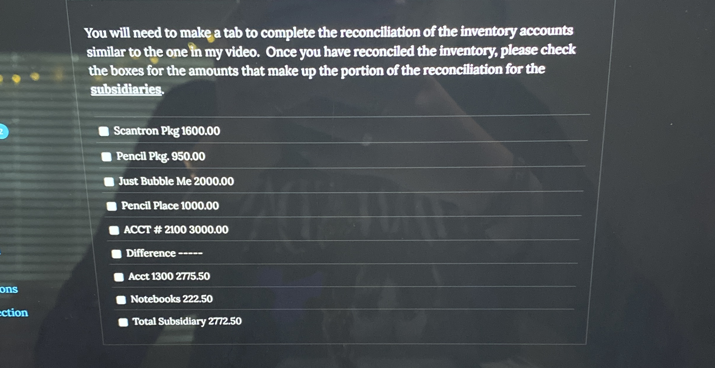 You will need to make a tab to complete the