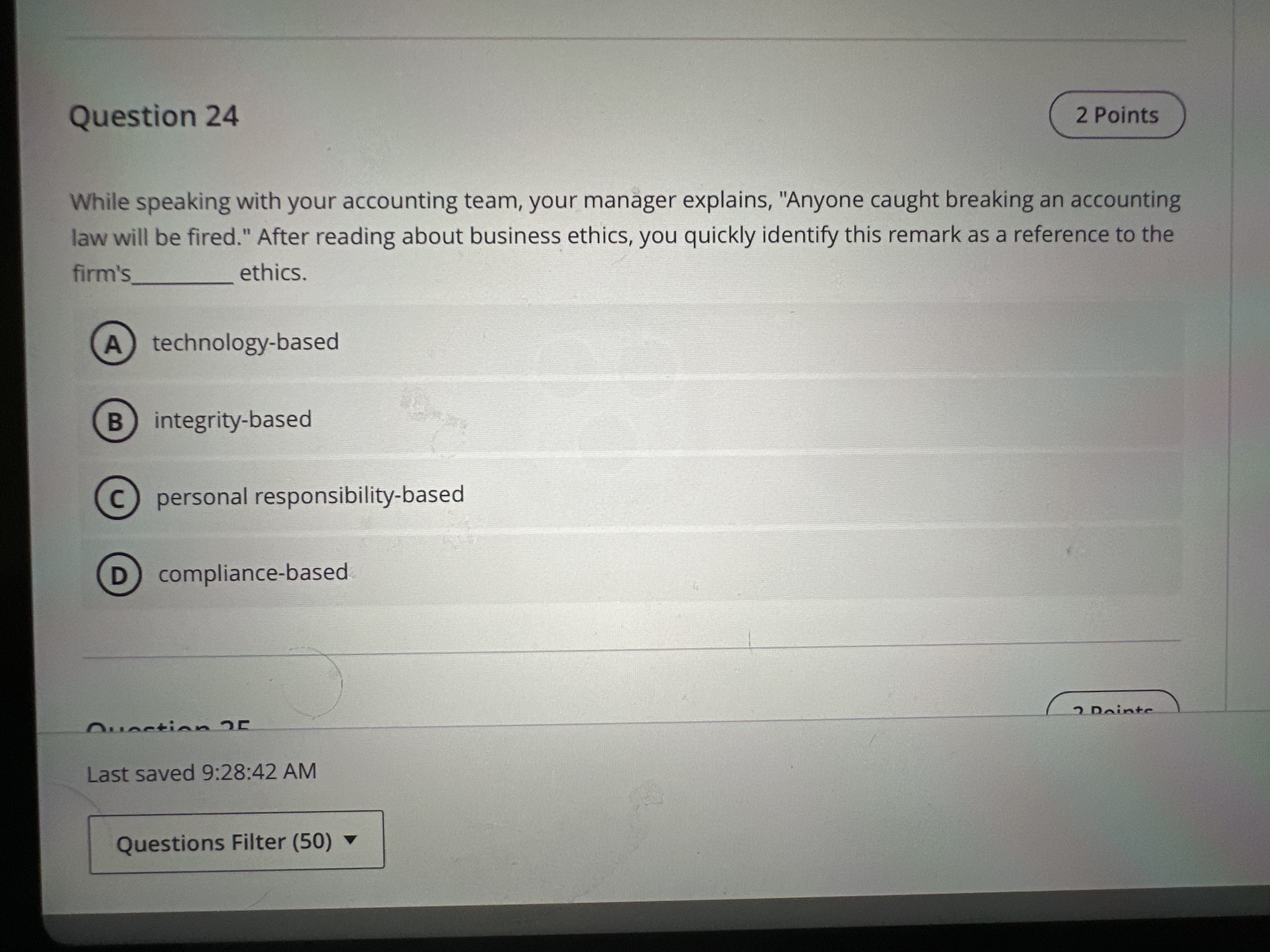 Question 2 4 While speaking with your accounting