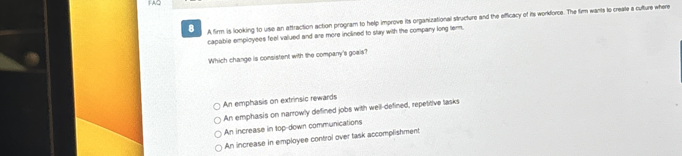 A firm is looking to use an attraction action