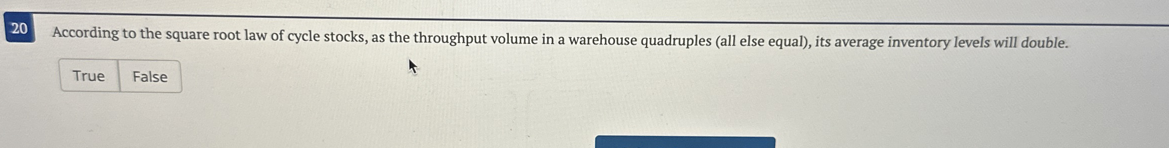2 0 According to the square root law of cycle