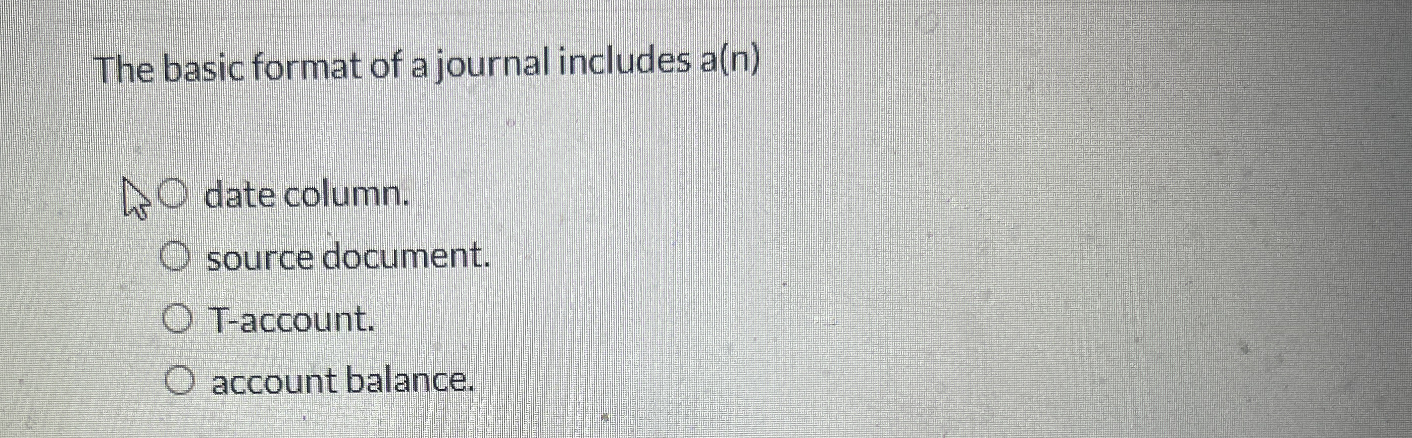 The basic format of a journal includes a ( n )