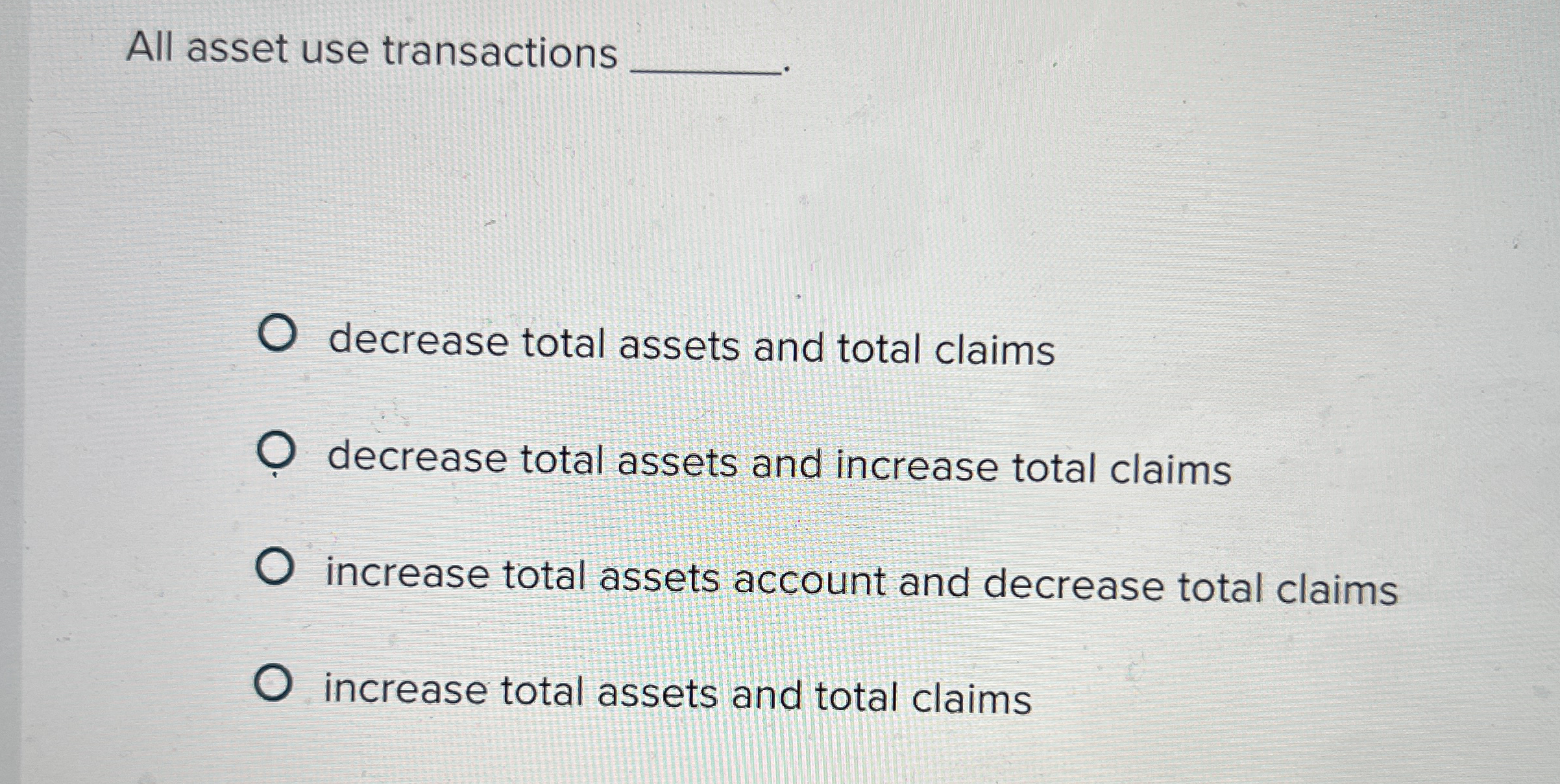 All asset use transactions decrease total assets