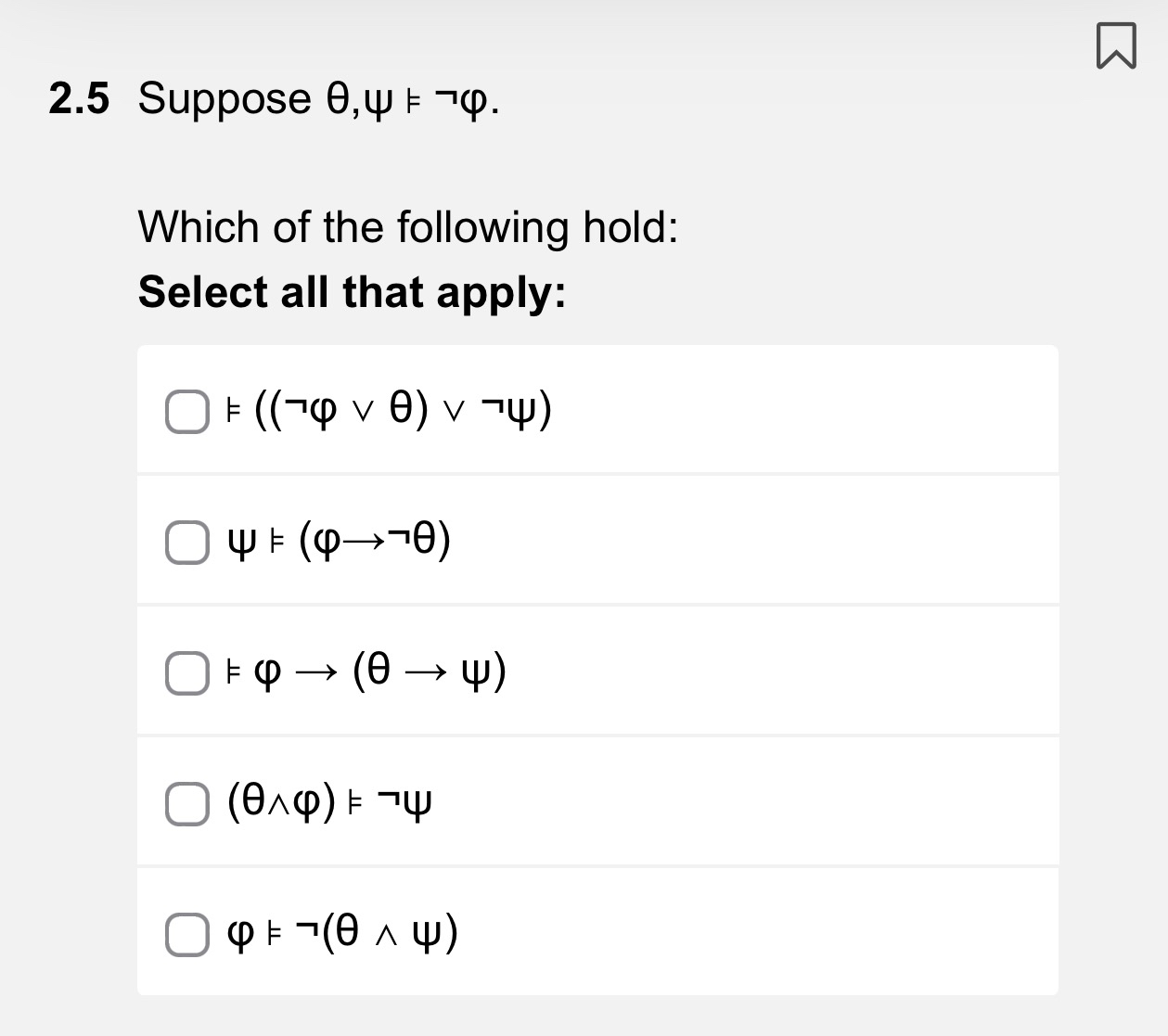 2 . 5 Suppose , | | = = not . Which of the
