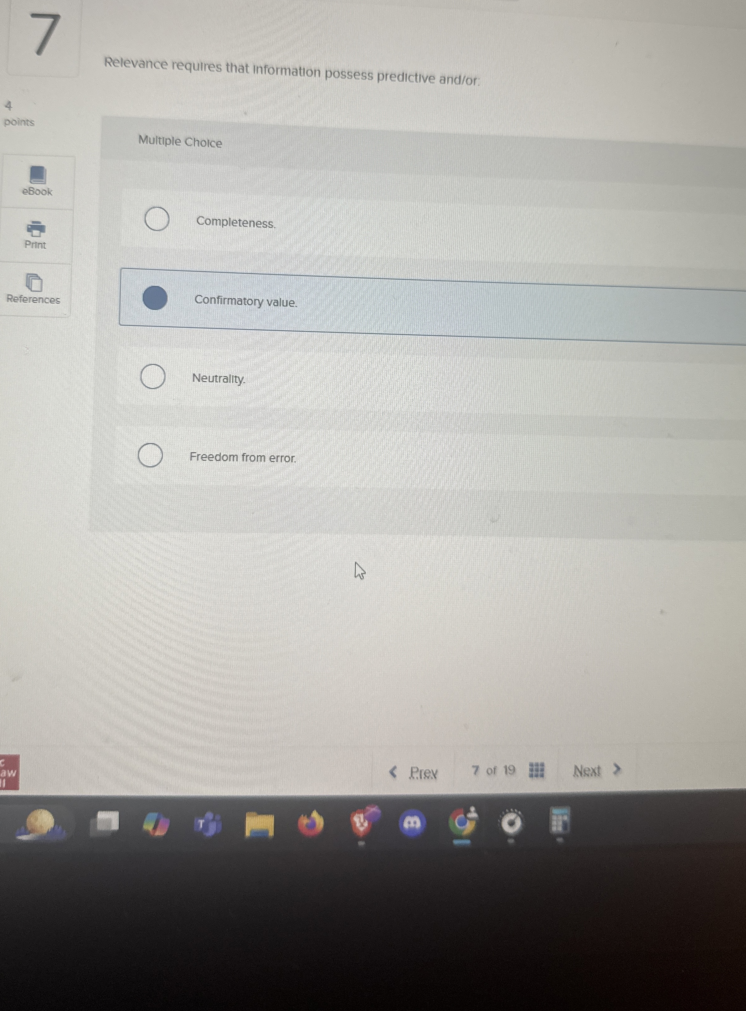 Relevance requires that information possess