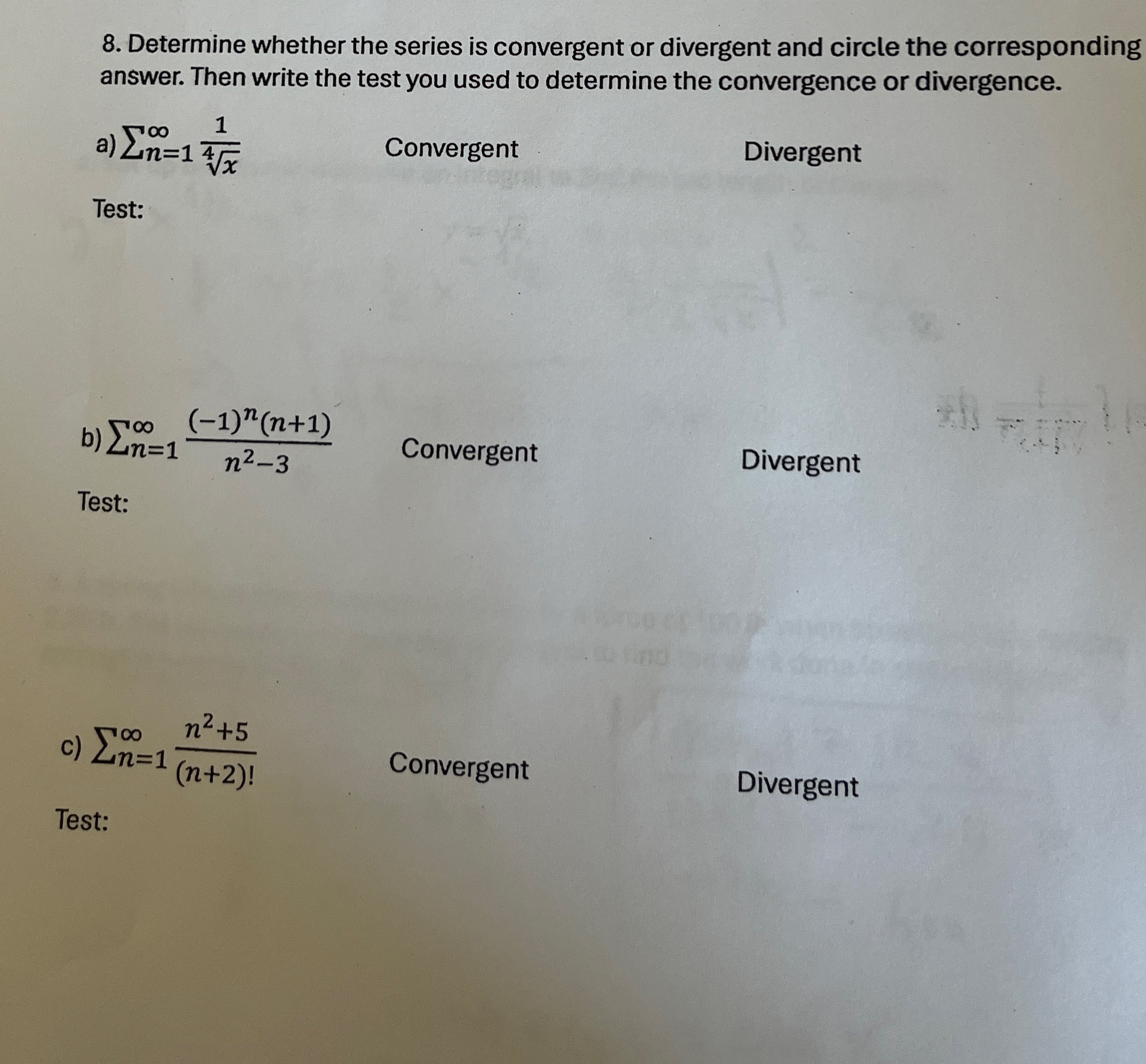 Determine whether the series is convergent or