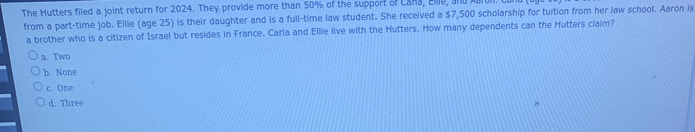The Hutters filed a joint return for 2 0 2 4 .