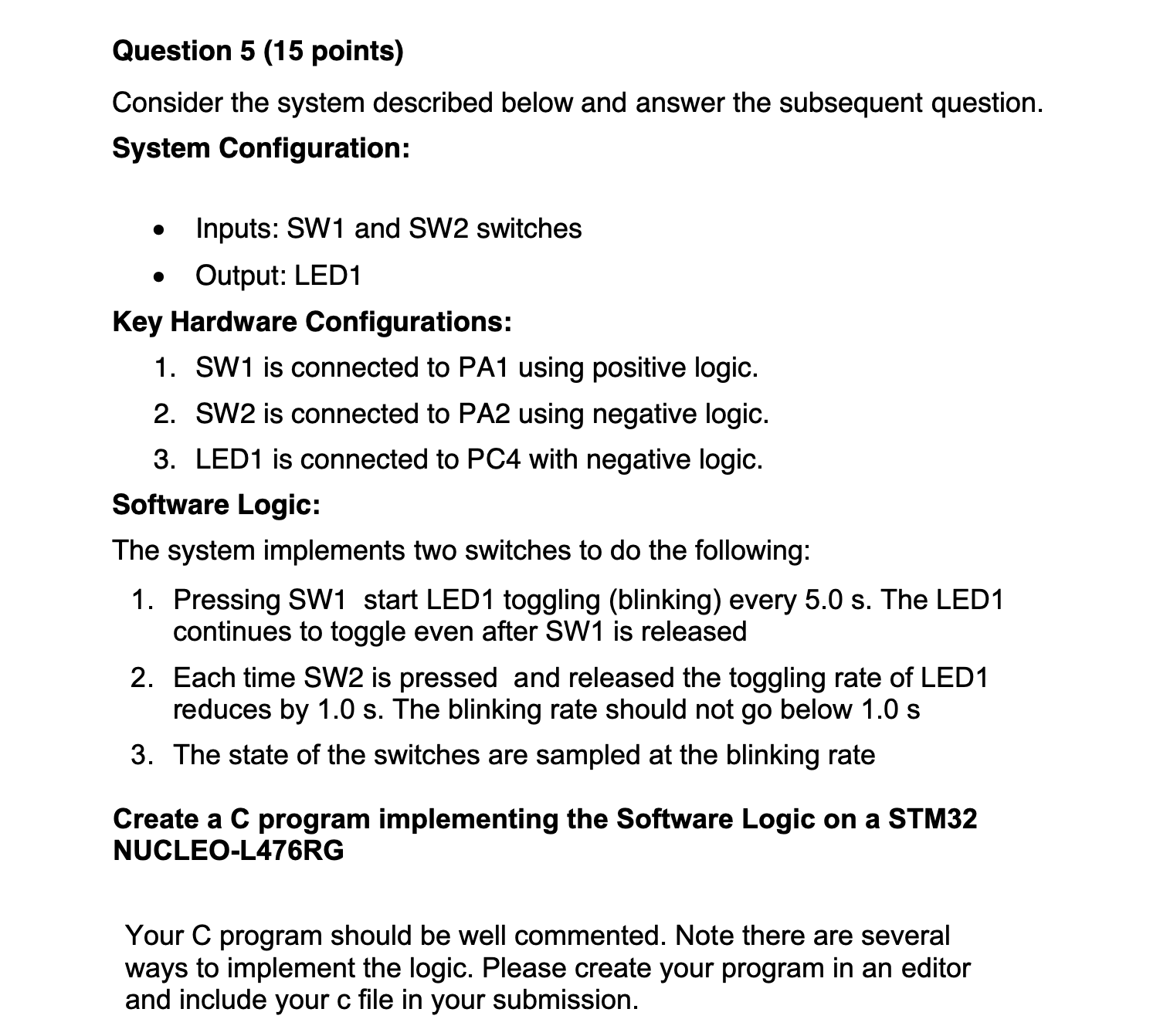 Question 5 ( 1 5 points ) Consider the system