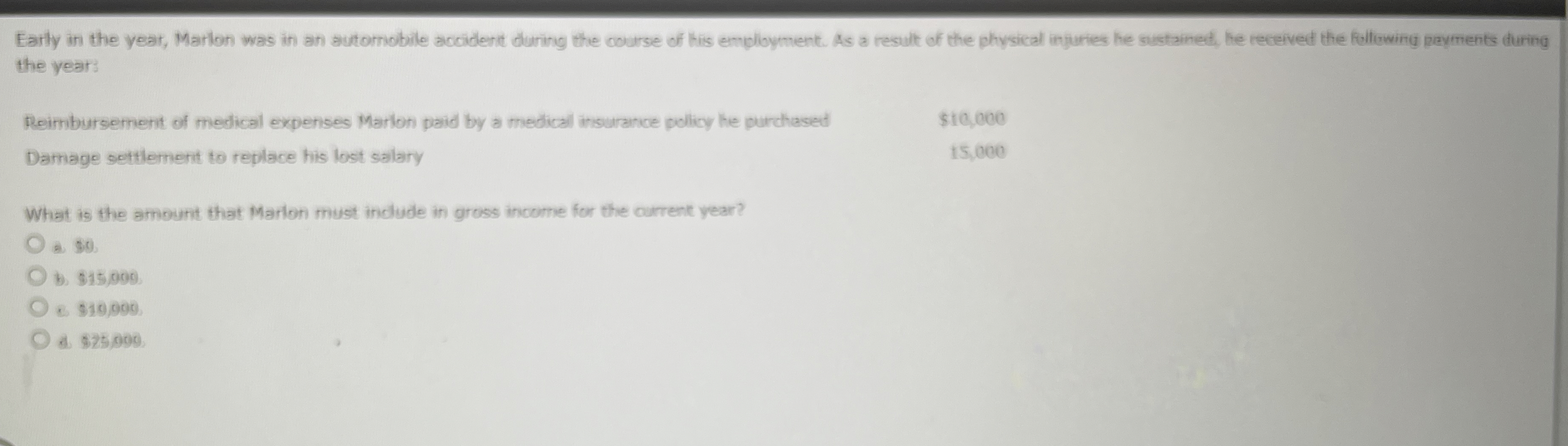 Early in the year, Marlon was in an automobile