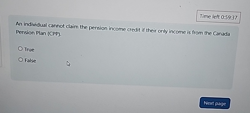 Time left 0 : 5 9 : 3 7 An individual cannot