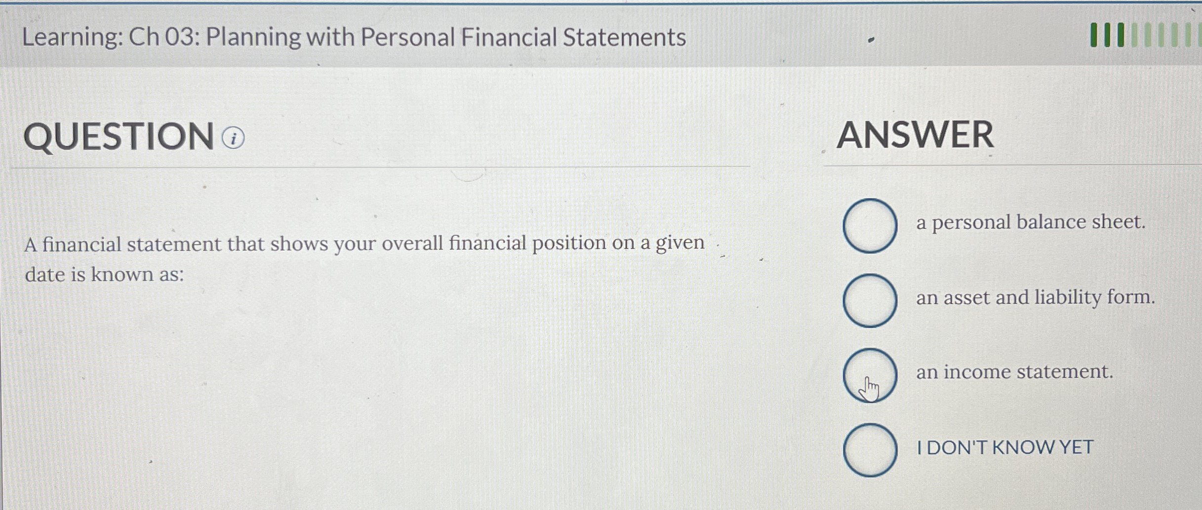 Learning: Ch 0 3 : Planning with Personal