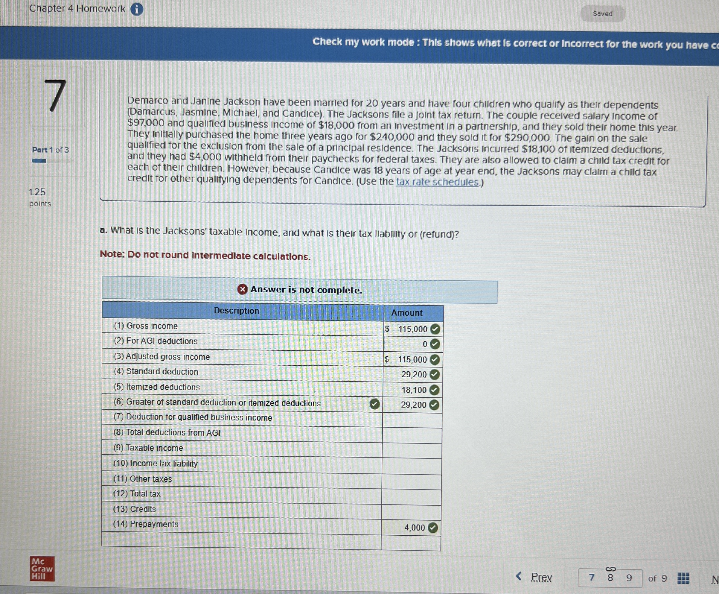 Chapter 4 Homework i Check my work mode : Thls
