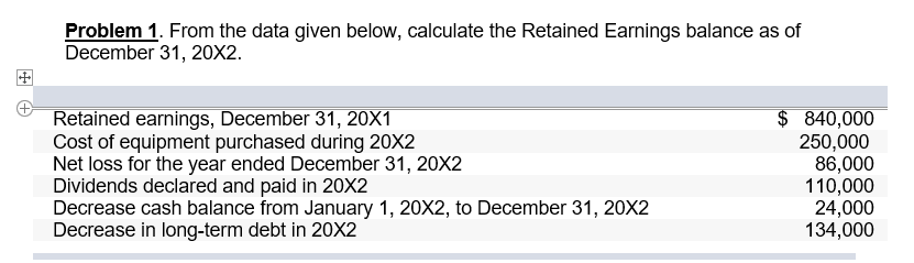 Problem 1 . From the data given below, calculate