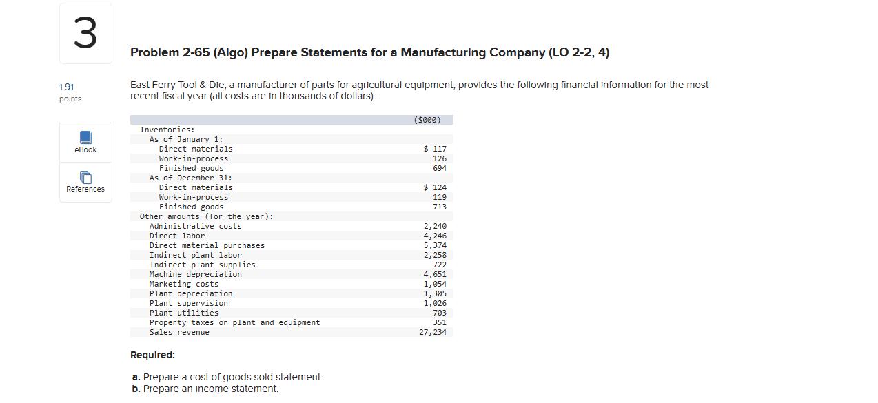 Problem 2 - 6 5 ( Algo ) Prepare Statements for a