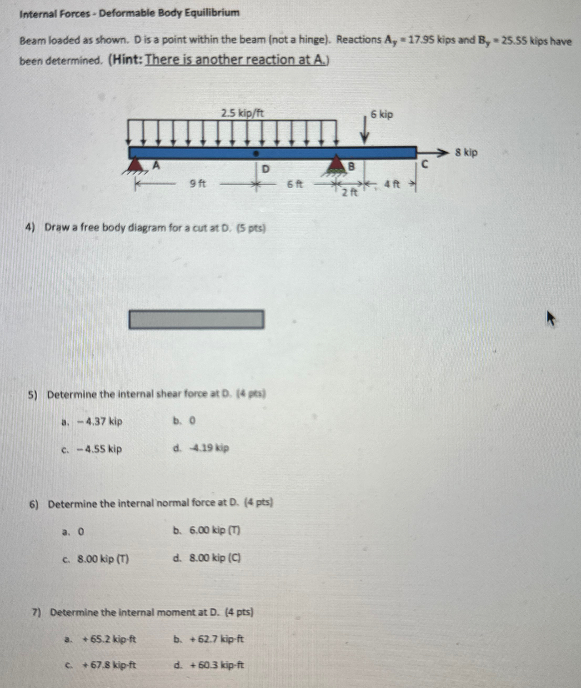 Internal Forces - Deformable Body Equilibrium