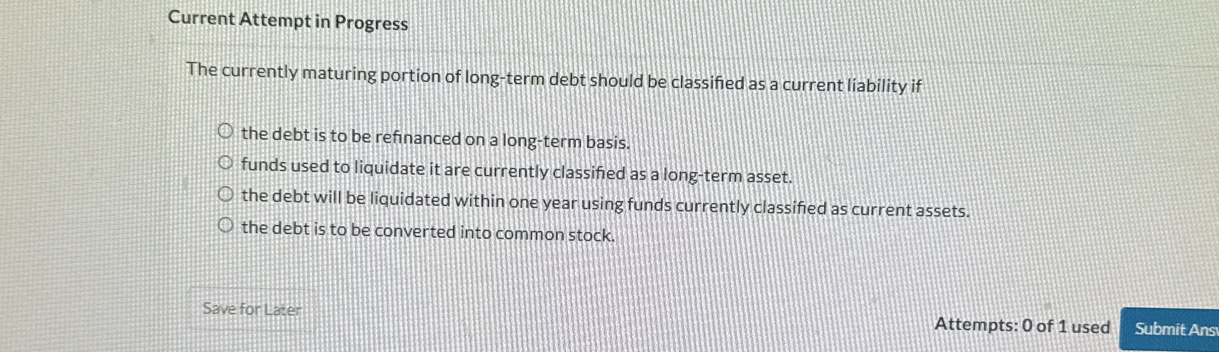 Current Attempt in Progress The currently